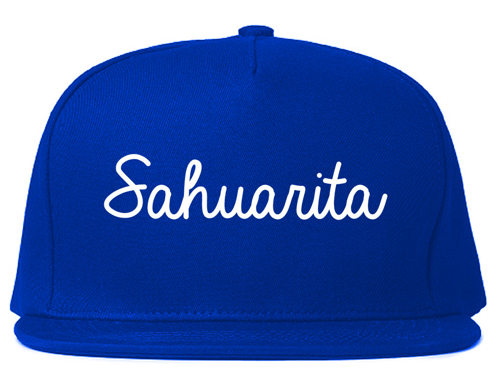 Sahuarita Arizona AZ Script Mens Snapback Hat Royal Blue