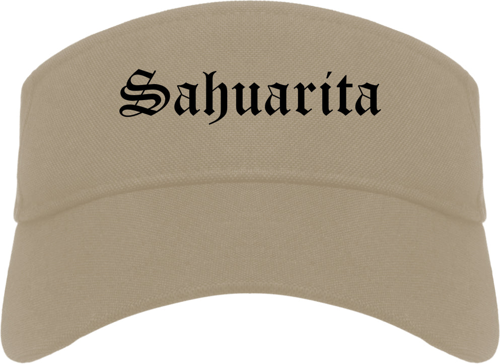 Sahuarita Arizona AZ Old English Mens Visor Cap Hat Khaki