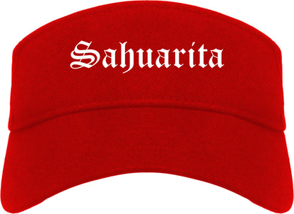 Sahuarita Arizona AZ Old English Mens Visor Cap Hat Red