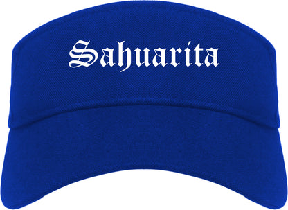 Sahuarita Arizona AZ Old English Mens Visor Cap Hat Royal Blue