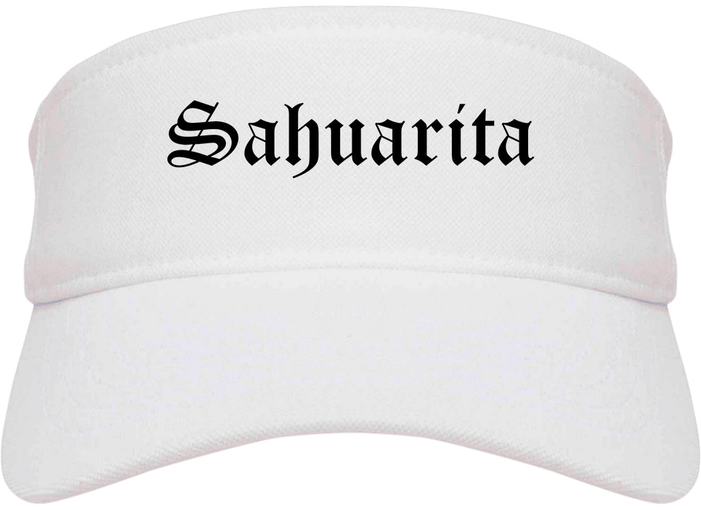 Sahuarita Arizona AZ Old English Mens Visor Cap Hat White