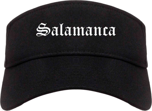 Salamanca New York NY Old English Mens Visor Cap Hat Black