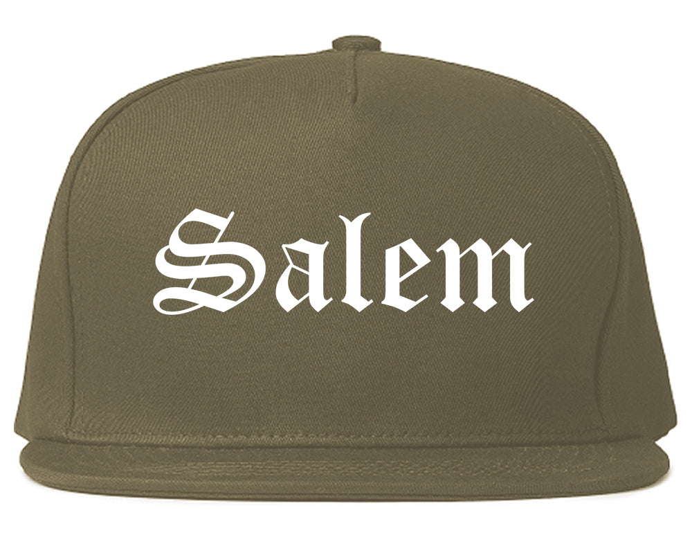 Salem Indiana IN Old English Mens Snapback Hat Grey