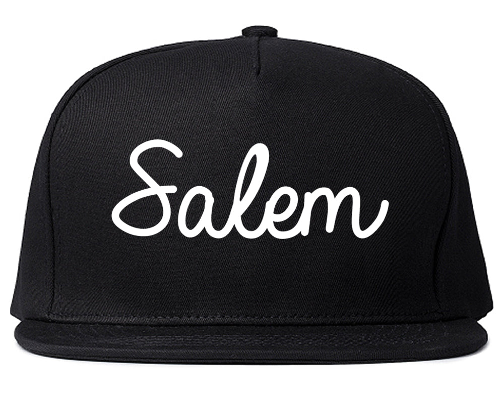 Salem Indiana IN Script Mens Snapback Hat Black