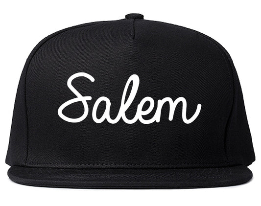 Salem Indiana IN Script Mens Snapback Hat Black