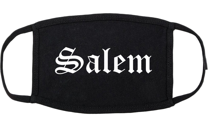 Salem Massachusetts MA Old English Cotton Face Mask Black