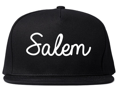 Salem Massachusetts MA Script Mens Snapback Hat Black