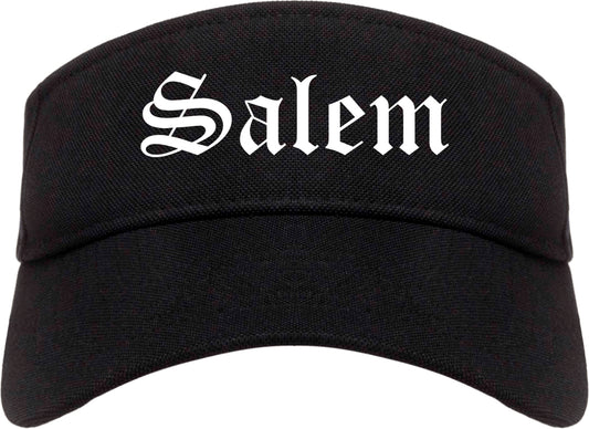 Salem Massachusetts MA Old English Mens Visor Cap Hat Black