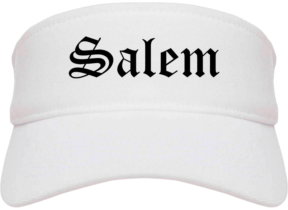 Salem Missouri MO Old English Mens Visor Cap Hat White