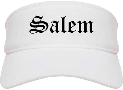Salem Missouri MO Old English Mens Visor Cap Hat White