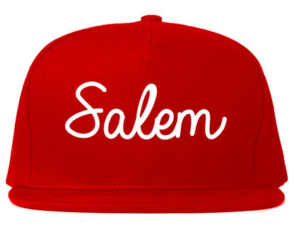 Salem Ohio OH Script Mens Snapback Hat Red