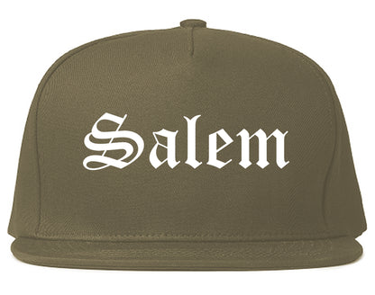 Salem Utah UT Old English Mens Snapback Hat Grey