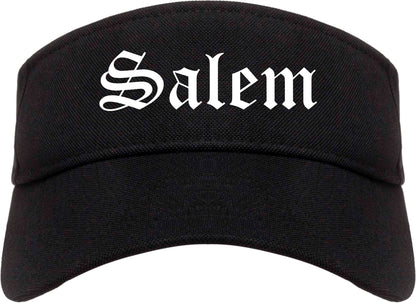 Salem Utah UT Old English Mens Visor Cap Hat Black