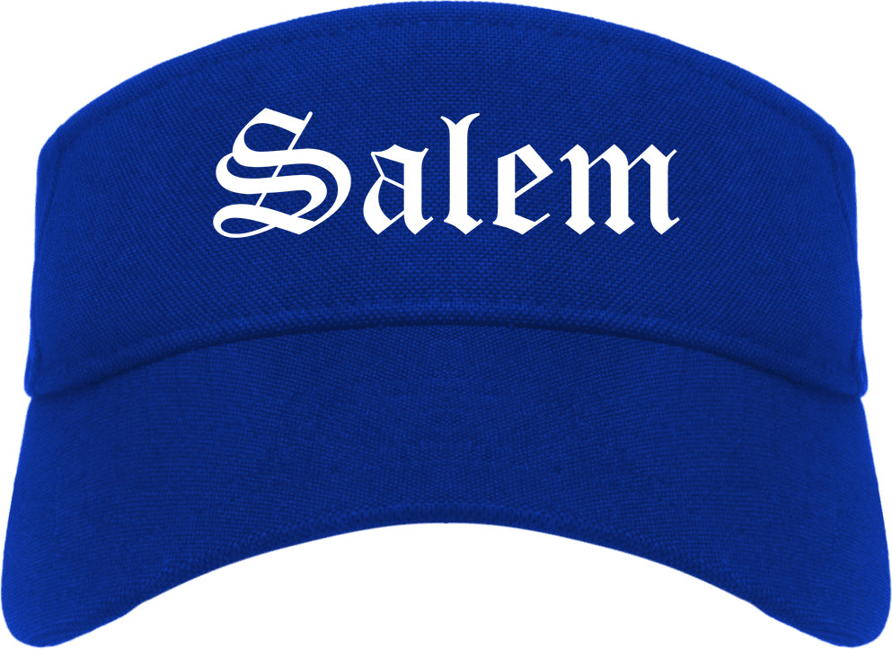Salem Utah UT Old English Mens Visor Cap Hat Royal Blue