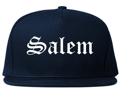 Salem Virginia VA Old English Mens Snapback Hat Navy Blue
