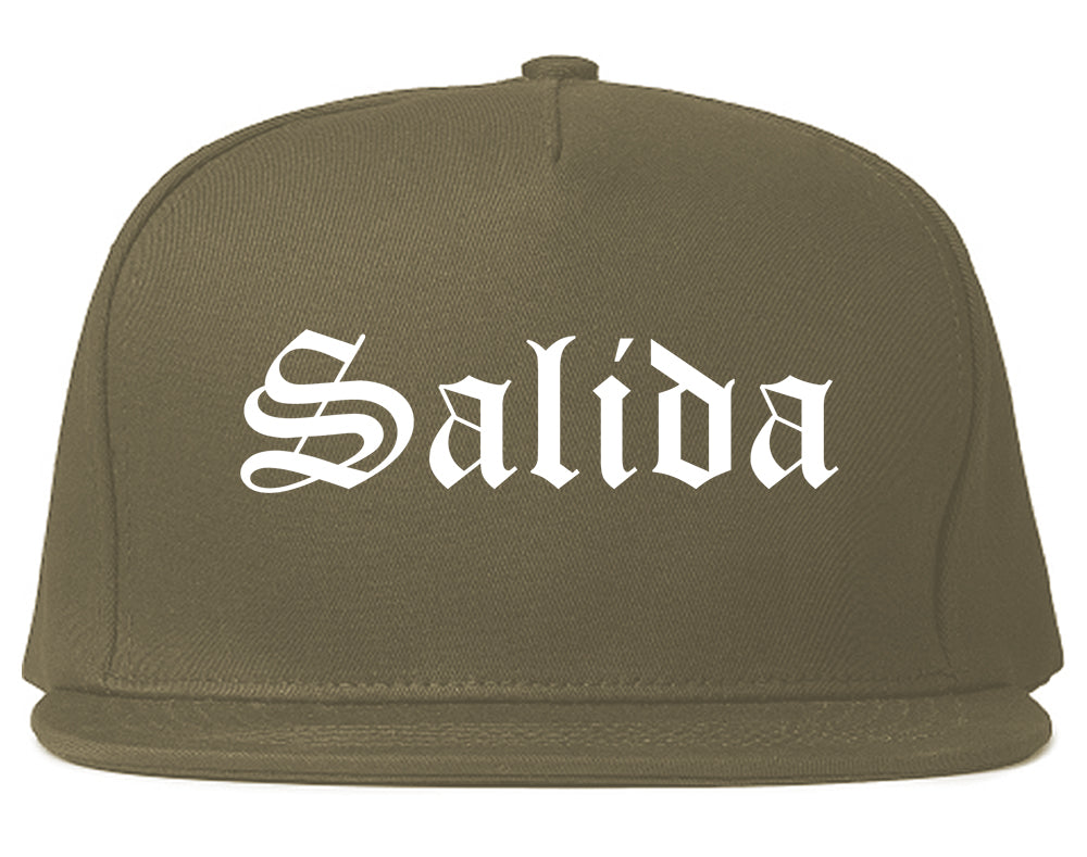 Salida Colorado CO Old English Mens Snapback Hat Grey