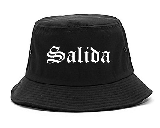 Salida Colorado CO Old English Mens Bucket Hat Black