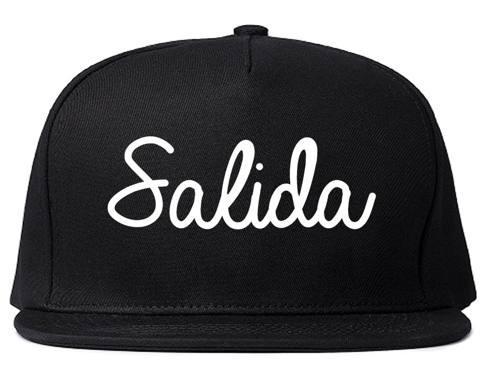 Salida Colorado CO Script Mens Snapback Hat Black