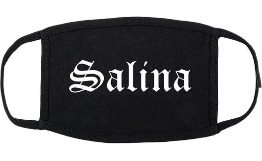Salina Kansas KS Old English Cotton Face Mask Black