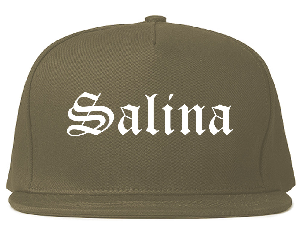 Salina Kansas KS Old English Mens Snapback Hat Grey