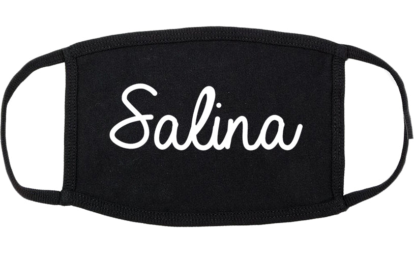 Salina Kansas KS Script Cotton Face Mask Black