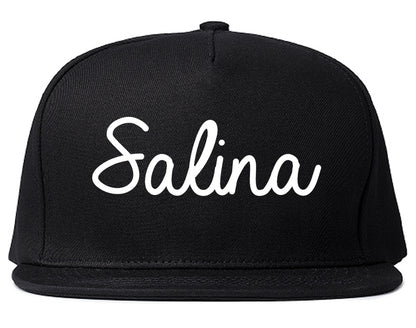 Salina Kansas KS Script Mens Snapback Hat Black