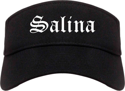 Salina Kansas KS Old English Mens Visor Cap Hat Black