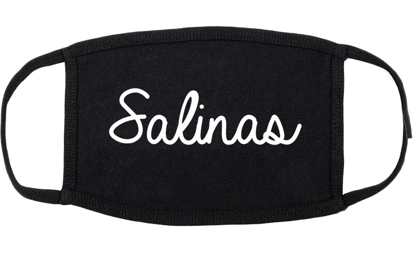 Salinas California CA Script Cotton Face Mask Black