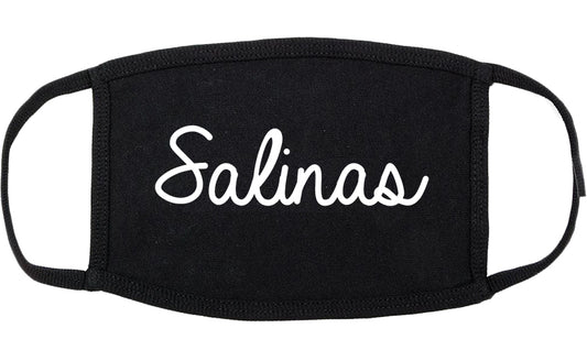 Salinas California CA Script Cotton Face Mask Black