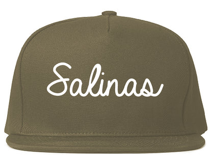 Salinas California CA Script Mens Snapback Hat Grey