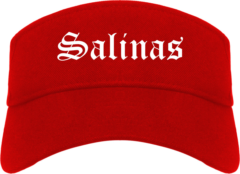 Salinas California CA Old English Mens Visor Cap Hat Red