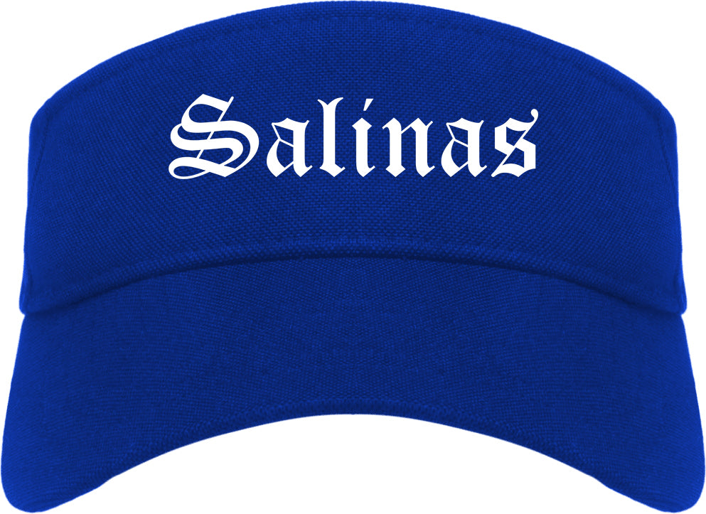Salinas California CA Old English Mens Visor Cap Hat Royal Blue
