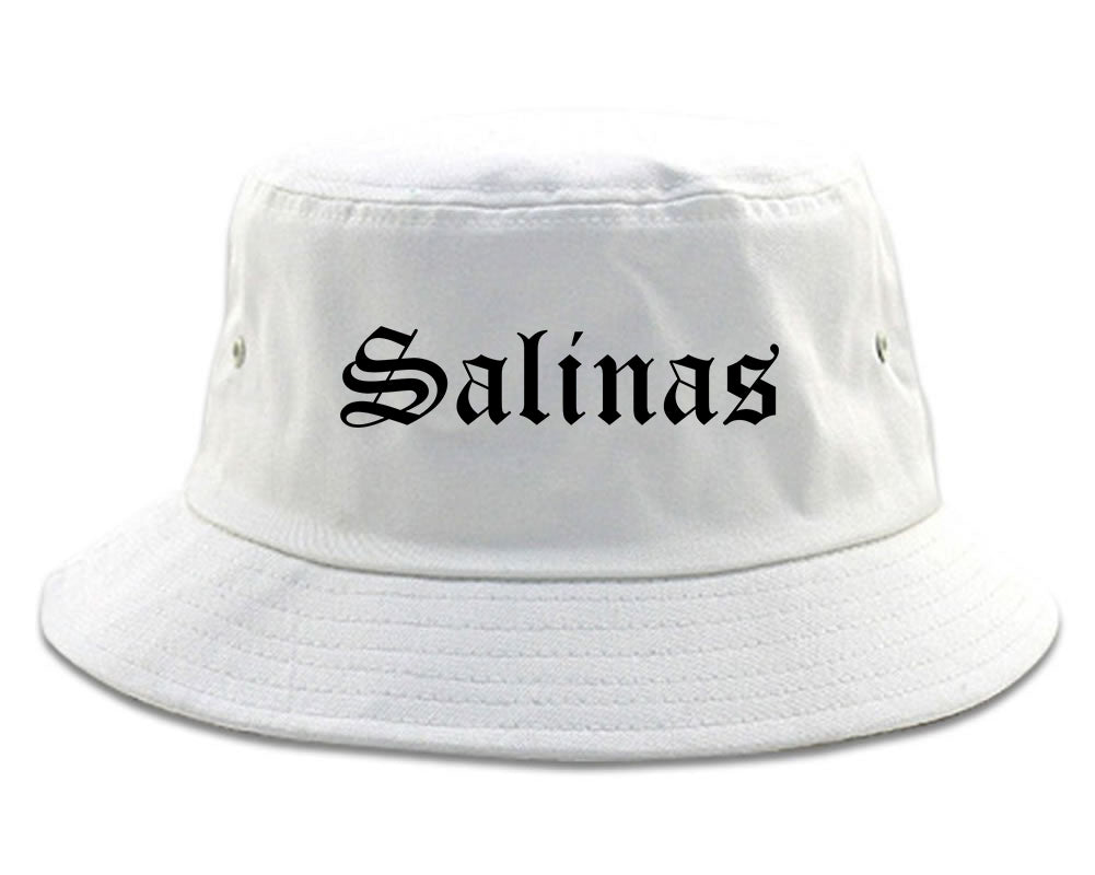 Salinas California CA Old English Mens Bucket Hat White