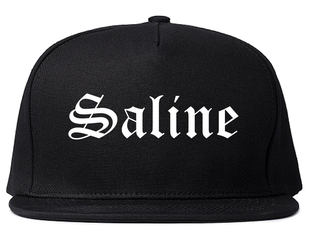 Saline Michigan MI Old English Mens Snapback Hat Black