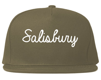 Salisbury Maryland MD Script Mens Snapback Hat Grey