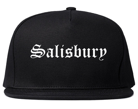 Salisbury North Carolina NC Old English Mens Snapback Hat Black