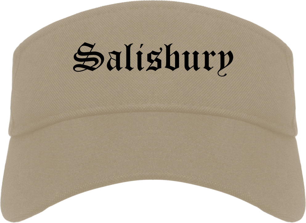 Salisbury North Carolina NC Old English Mens Visor Cap Hat Khaki