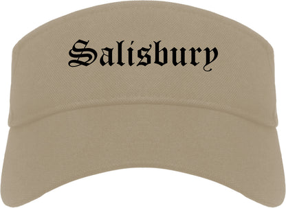 Salisbury North Carolina NC Old English Mens Visor Cap Hat Khaki