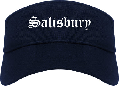 Salisbury North Carolina NC Old English Mens Visor Cap Hat Navy Blue