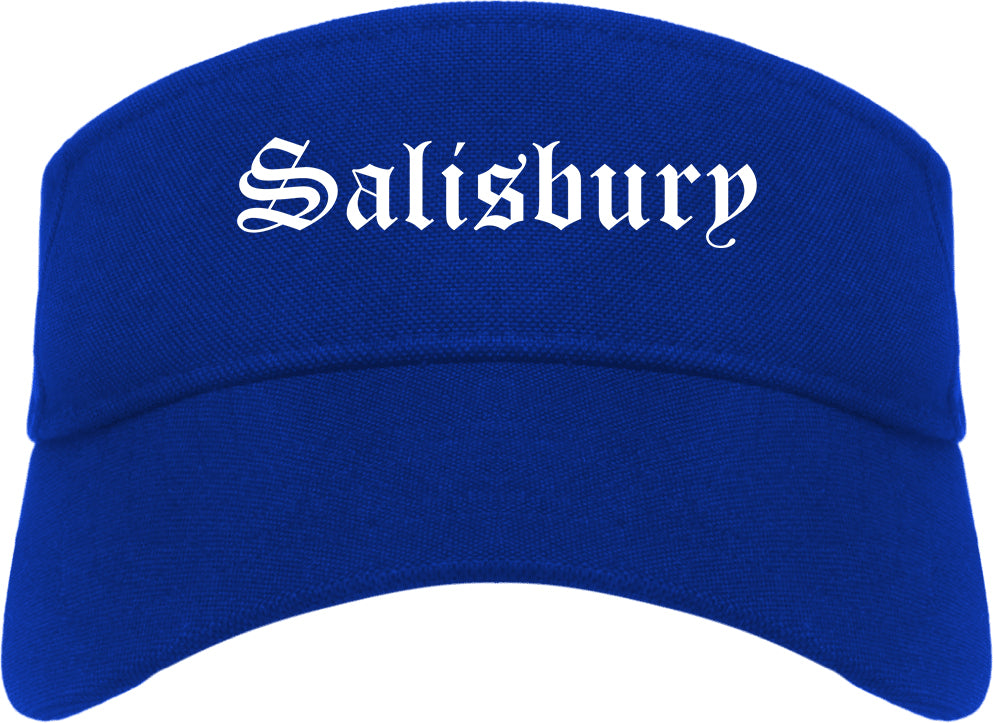 Salisbury North Carolina NC Old English Mens Visor Cap Hat Royal Blue