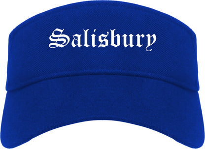 Salisbury North Carolina NC Old English Mens Visor Cap Hat Royal Blue