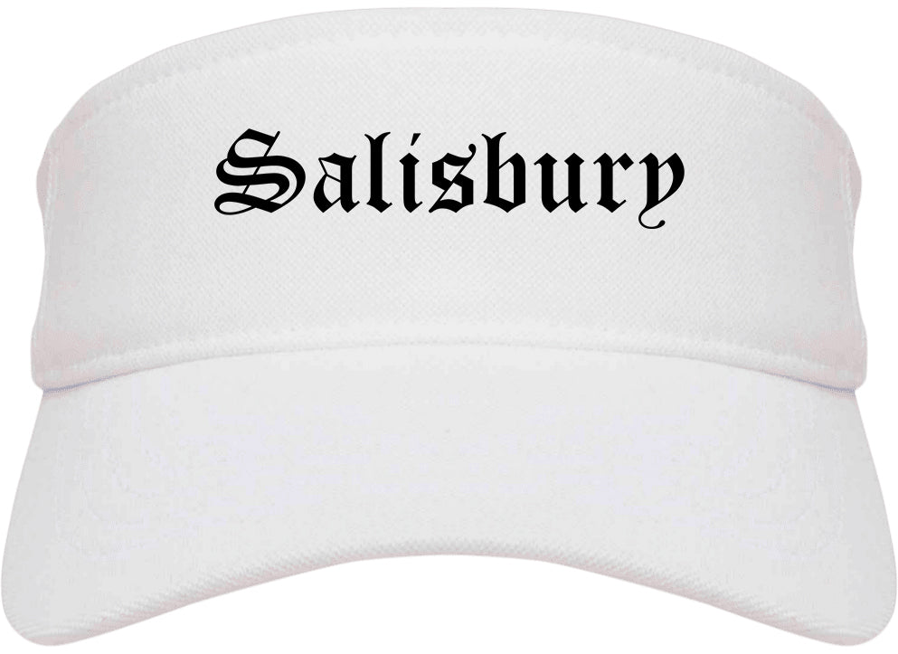 Salisbury North Carolina NC Old English Mens Visor Cap Hat White