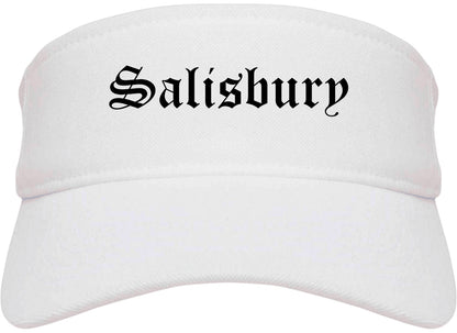 Salisbury North Carolina NC Old English Mens Visor Cap Hat White