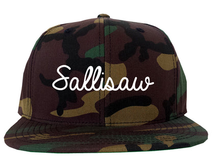 Sallisaw Oklahoma OK Script Mens Snapback Hat Army Camo