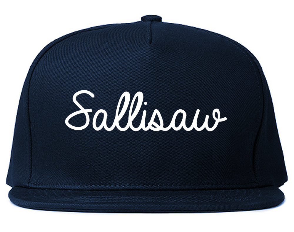 Sallisaw Oklahoma OK Script Mens Snapback Hat Navy Blue