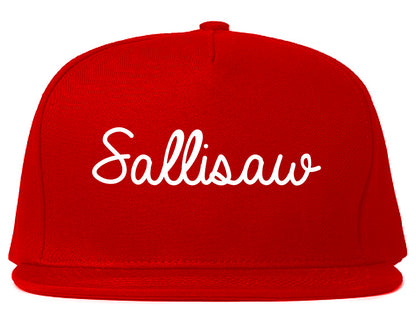 Sallisaw Oklahoma OK Script Mens Snapback Hat Red