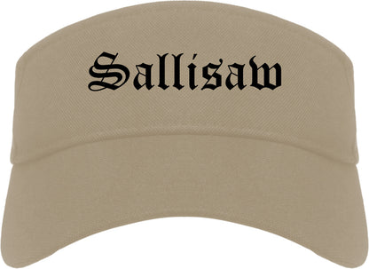 Sallisaw Oklahoma OK Old English Mens Visor Cap Hat Khaki