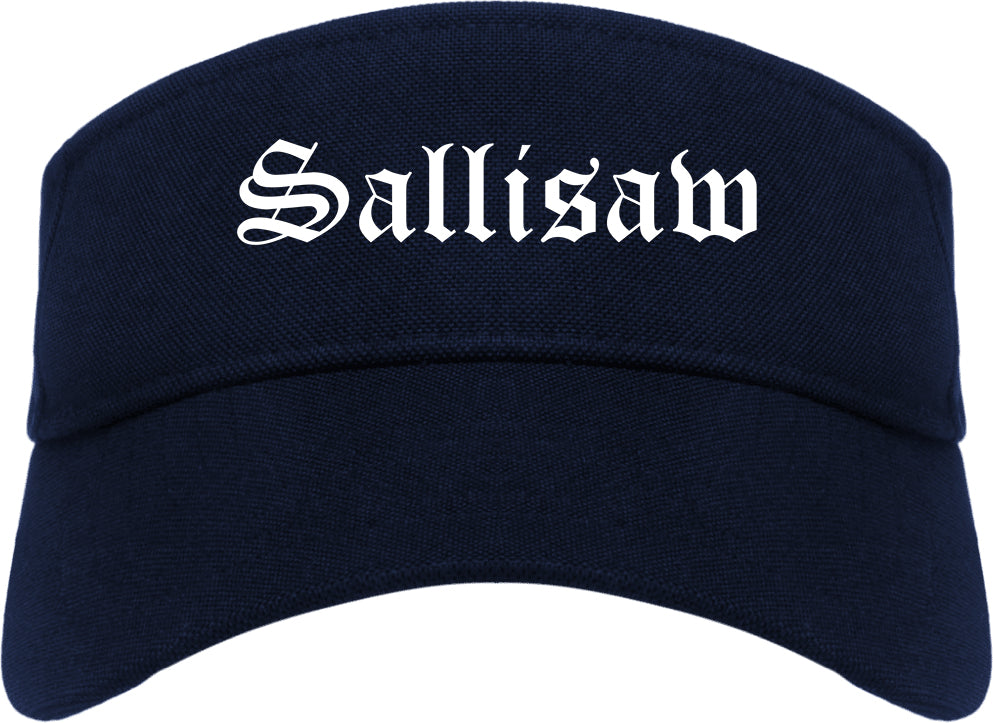 Sallisaw Oklahoma OK Old English Mens Visor Cap Hat Navy Blue