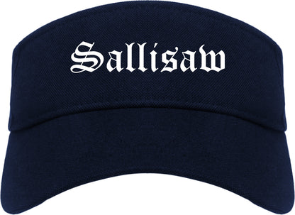 Sallisaw Oklahoma OK Old English Mens Visor Cap Hat Navy Blue