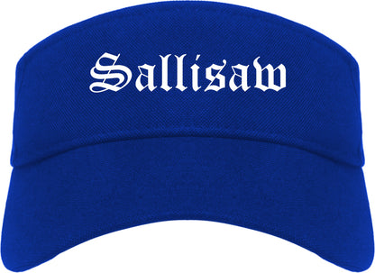 Sallisaw Oklahoma OK Old English Mens Visor Cap Hat Royal Blue